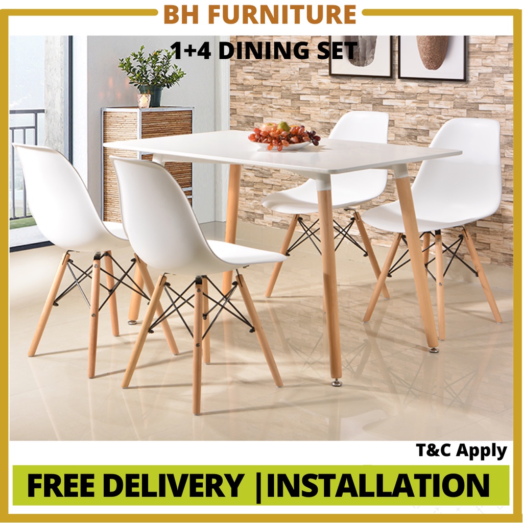 Bh FurnitureDining Set 1+4 /Set Meja Makan(1Dining Table 1200x700 mm