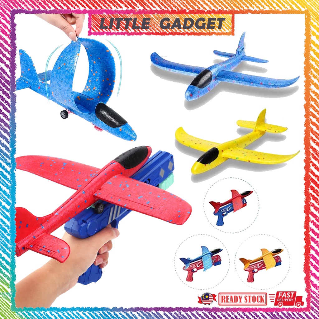 Foam Plane Launcher Bubble Airplanes Glider Hand Throw Catapult Plane