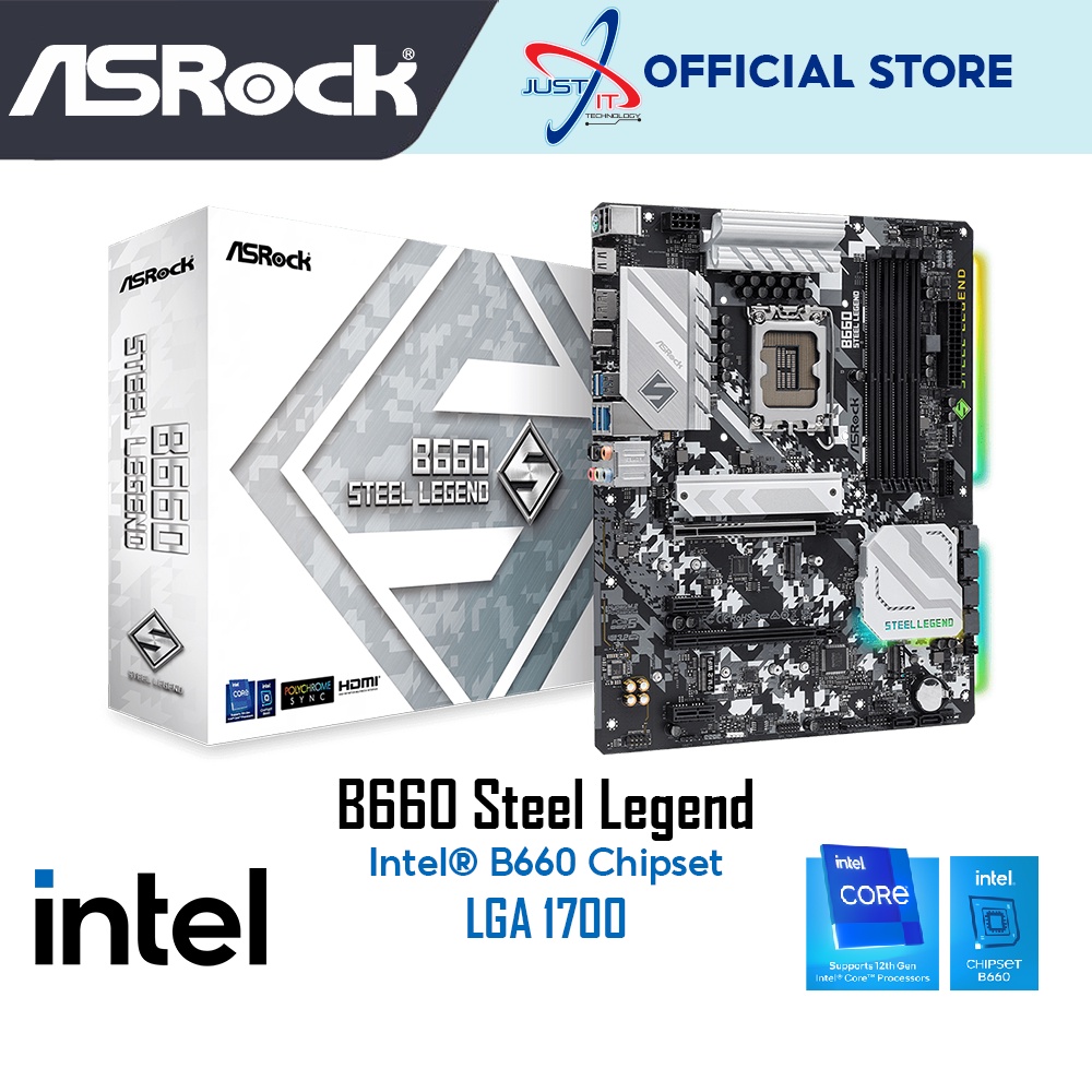 ASROCK B660 STEEL LEGEND LGA1700 GAMING Mainboard Combo Deal Intel I5 ...