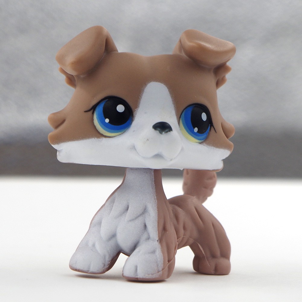 Toys & Hobbies 2pcs Littlest Pet Shop LPS Red Brown Collie Dog Brown