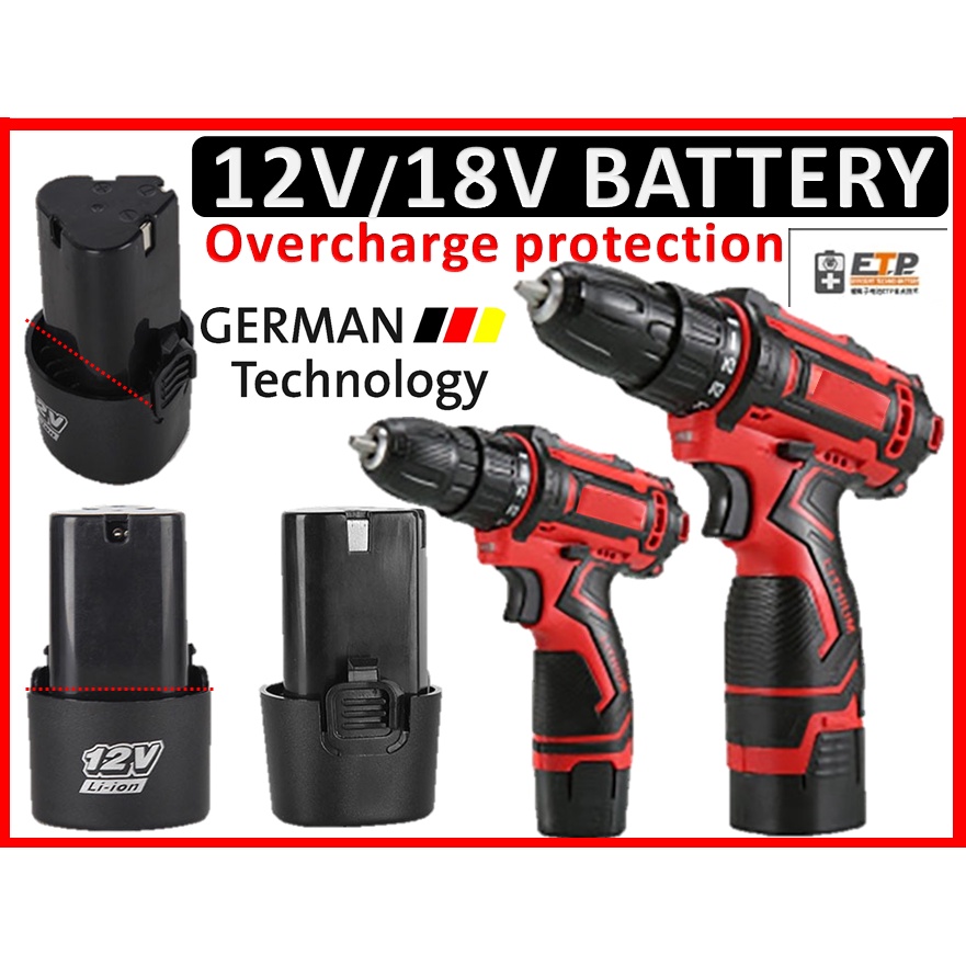 PUCHONG READY STOCK Rechargable Lithium Battery for Cordless Drill, 12V