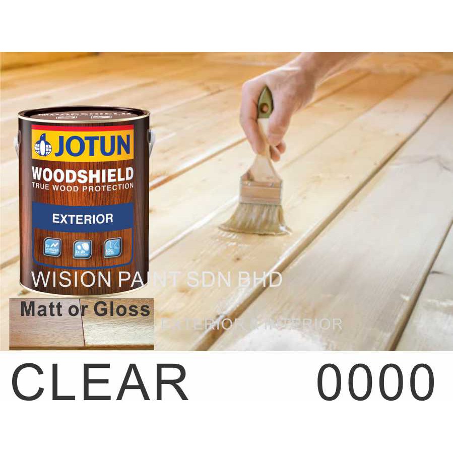 0000 CLEAR ( 5L ) JOTUN WOODSHIELD EXTERIOR & INTERIOR TIMBER FINISH VARNISH PAINT / WOOD