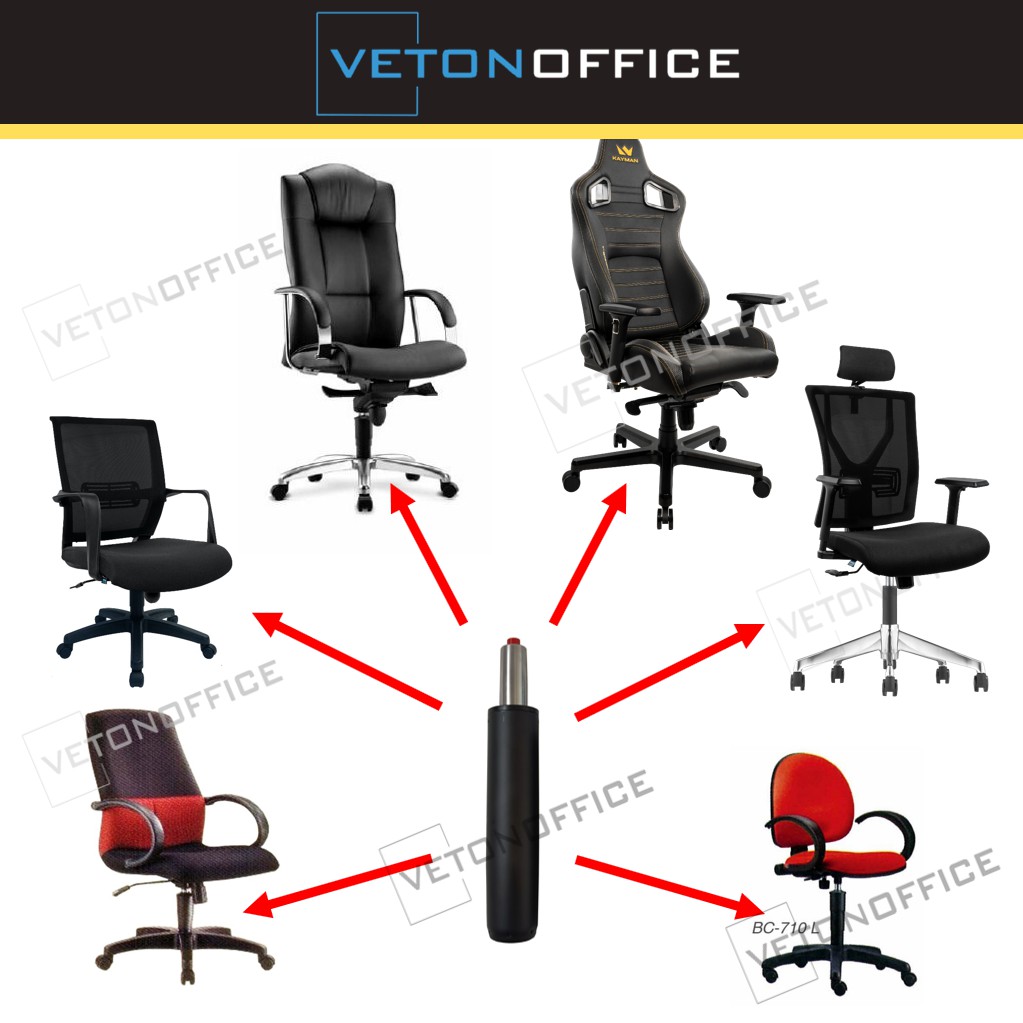 Veton Office l Heavy Duty Height Adjustable Office Chair Gas Lift | Shopee  Malaysia