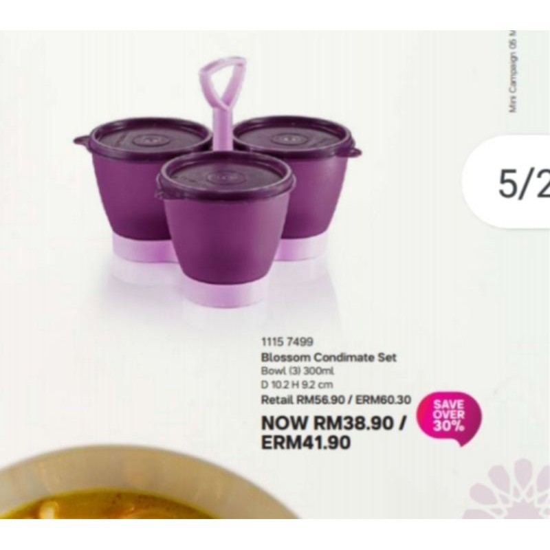 (READY STOCK)Tupperware Blossom Condimate Set