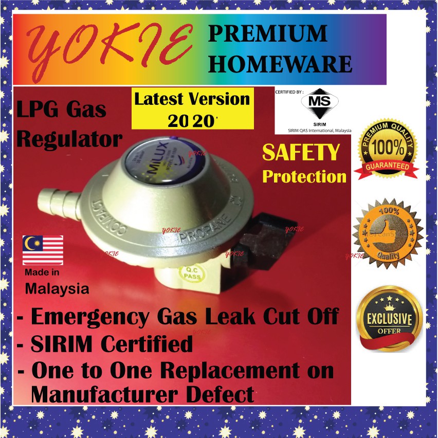 Milux LPG Gas Regulator With Safety Valve L.P.G Gas Regulator Emergency