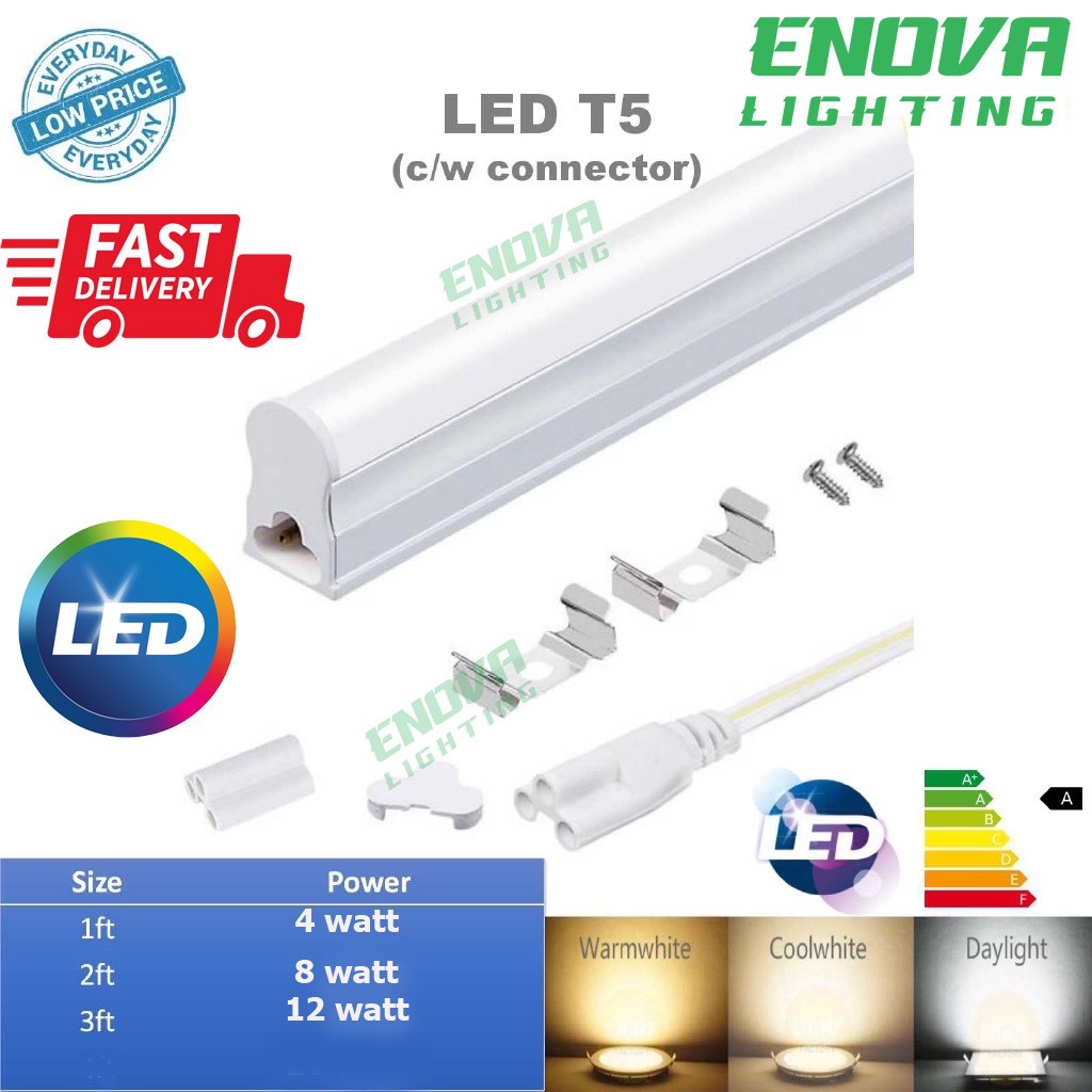 LED T5 BATTEN LIGHT 2ft 8 watt (Clear Stock) Good Quality | Shopee Malaysia