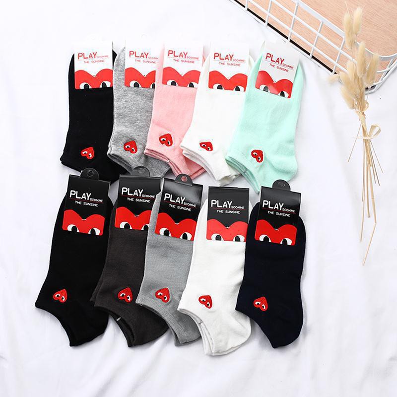 cdg heart socks