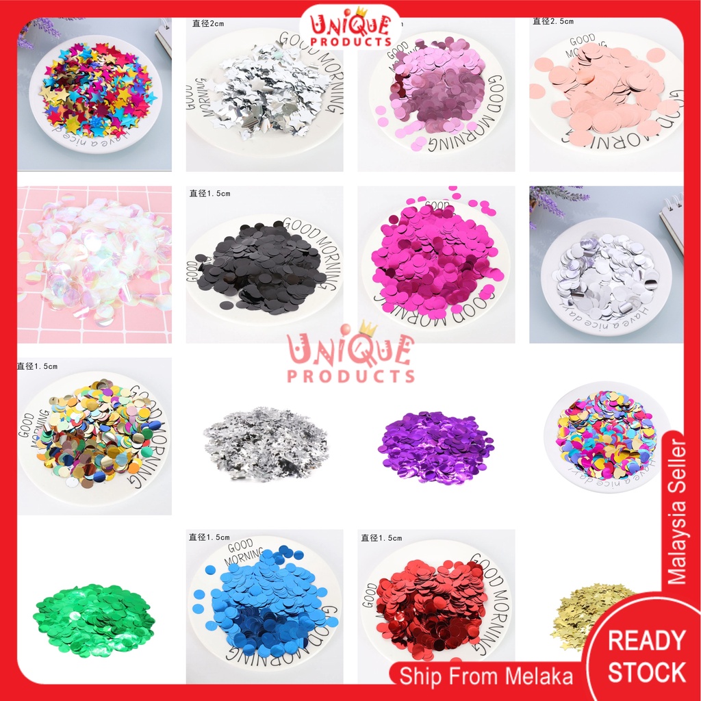 20gm Colourful Confetti Gold Silver Rainbow Metallic Foil Bobo Balloon ...