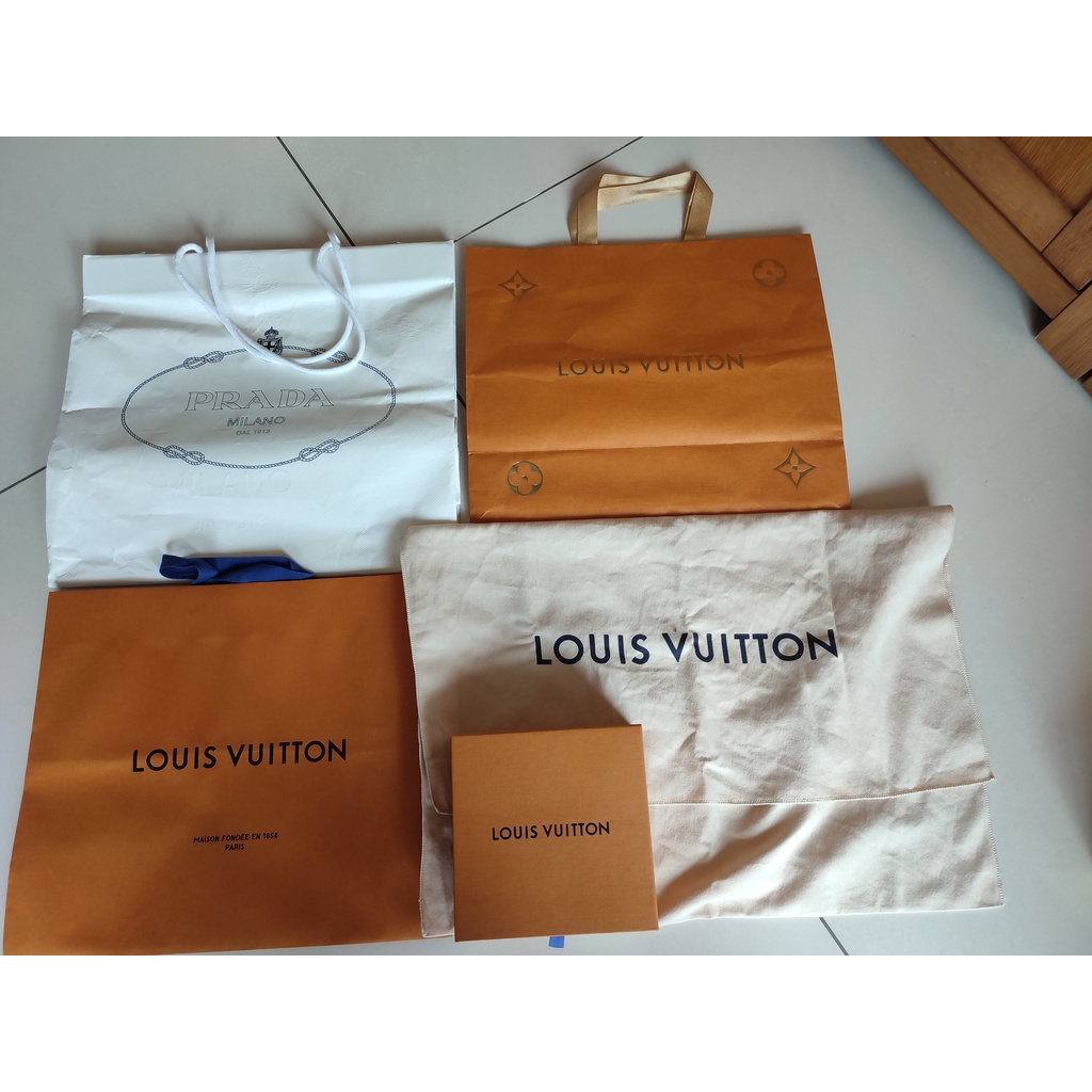 Ready Stock] Authentic Lv Gift Box, Paper Bag, Cover & Prada Paper Bag Good  Condition Gift Wrapping | Shopee Malaysia