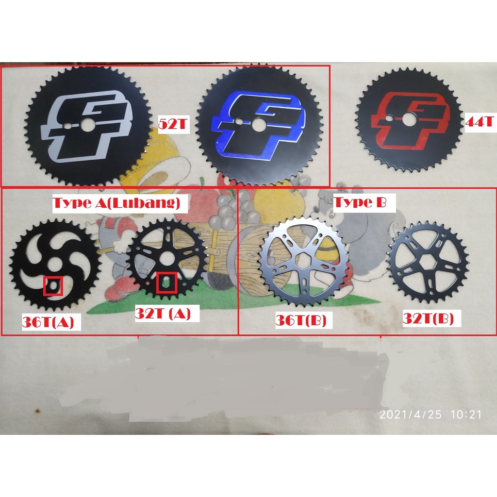 Piring Basikal , OPC Chain Wheel Bicycle Ring GT Crank Lajak BMX