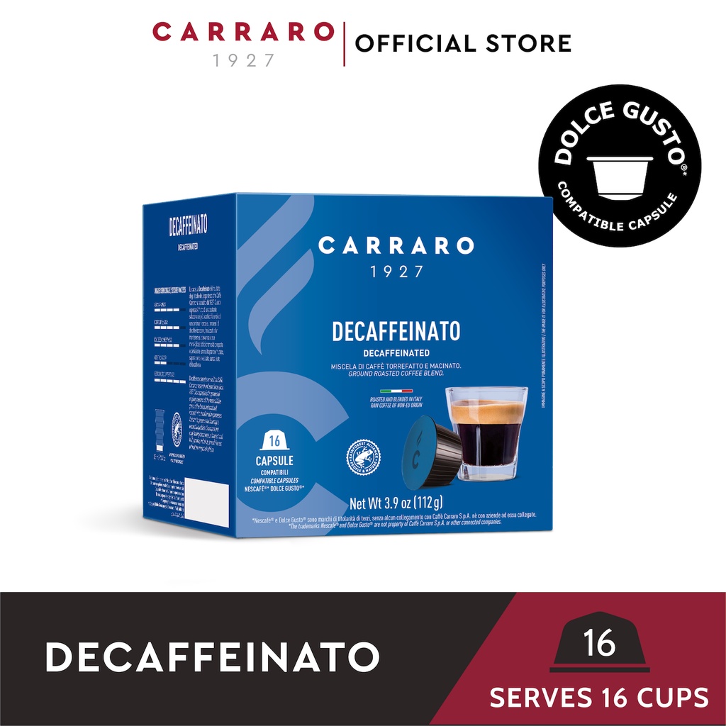 Carraro Decaffeinato Capsule - Dolce Gusto Compatible (16 Capsules ...