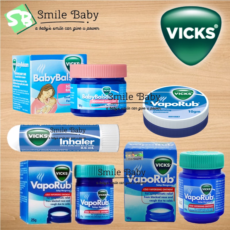 Vicks VapoRub 10g / 25g / 50g Baby Balsam 50g / Inhaler 0.5ml Shopee