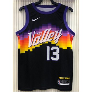 【hot pressed】NBA jersey Phoenix Suns 13# NASH 2021 city edition black and other styles sports basketball jersey