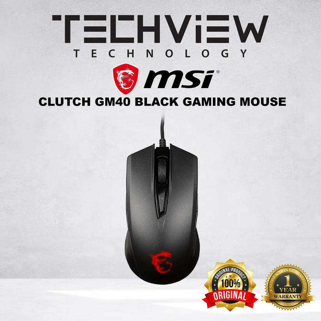 MSI CLUTCH GM40 Black GAMING MOUSE Shopee Malaysia