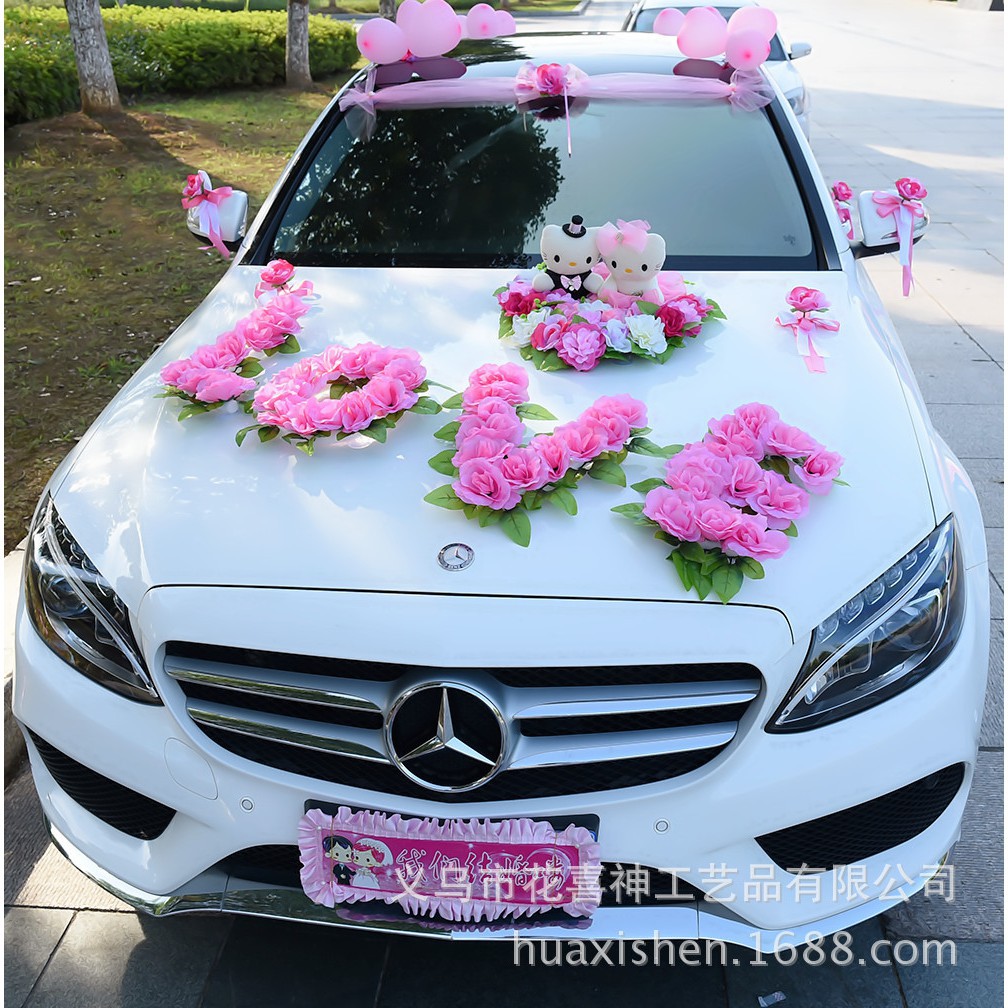 Love Wedding Car Decoration Front Flower Artificial Flower Float Decoration Wedding Suppli