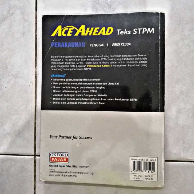 Ace Ahead Teks Stpm Perakaunan Penggal 1 Edisi Kedua Dan Modul Perakaunan Stpm Used Shopee Malaysia