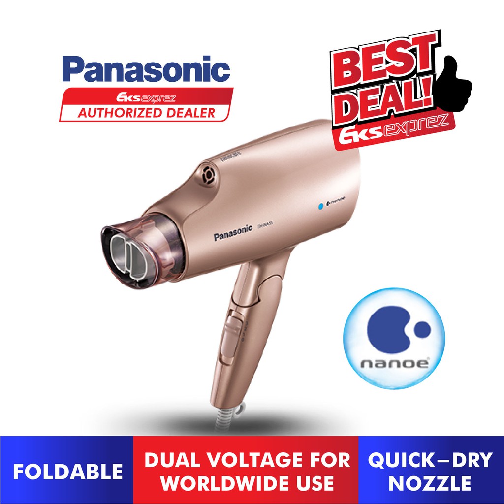 Panasonic Dual Voltage Travel nanoe Hair Dryer (1400W) EH-NA55