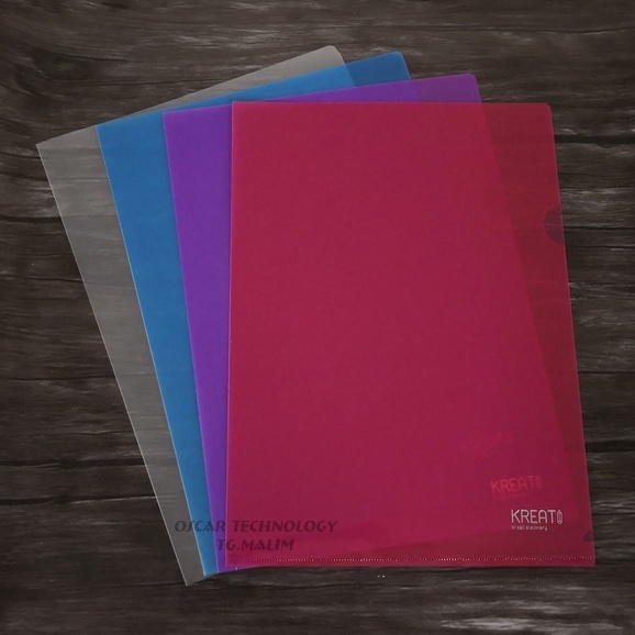 A4 Color Clear File Folder (L Shape) Documents Pocket File / Plastic