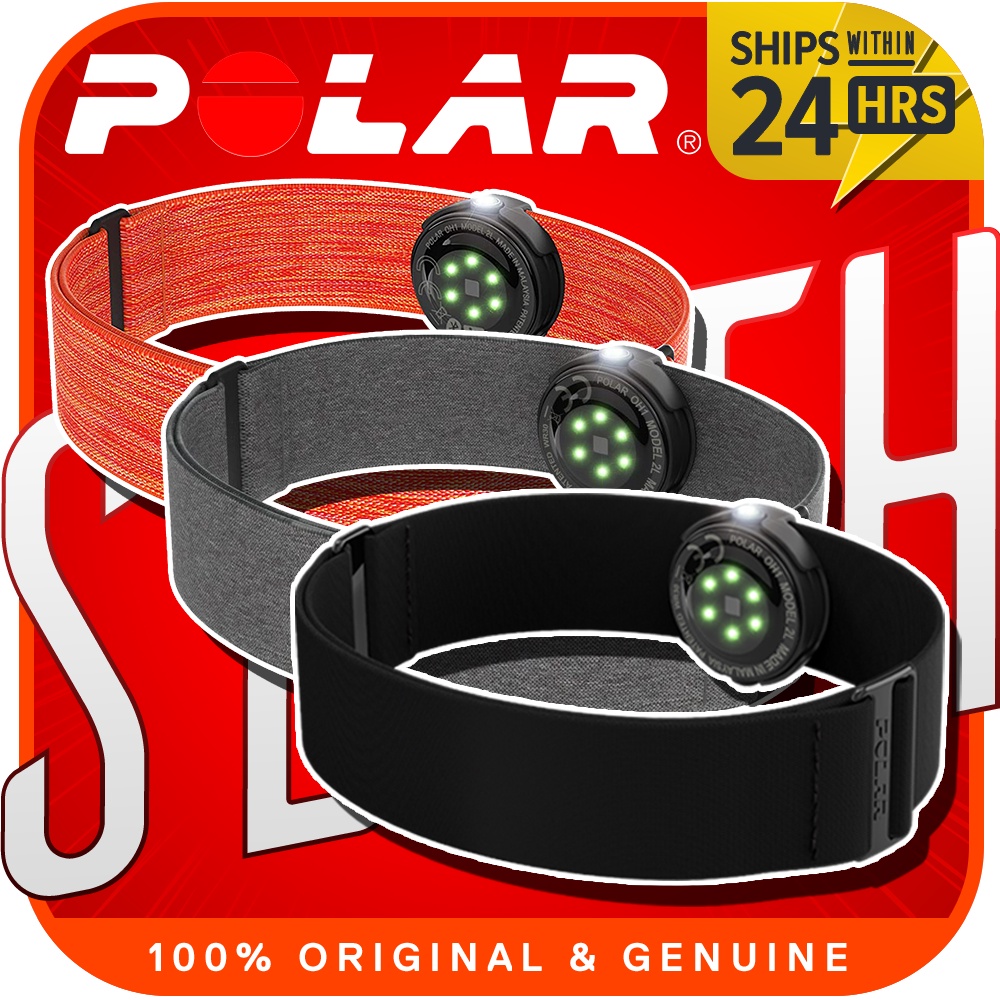 POLAR OH1+ Optical Heart Rate Sensor Black Orange / Gray Shopee