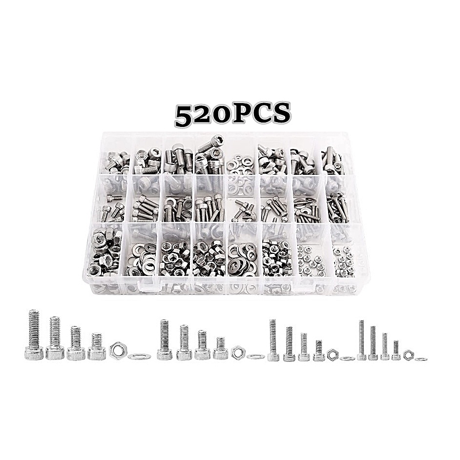 Vgoohobby 520Pcs RC Screw Kit – M3 M4 Bolts, Washers, Nuts, Body Clips For 1/8 1/10 RC Cars - View #8