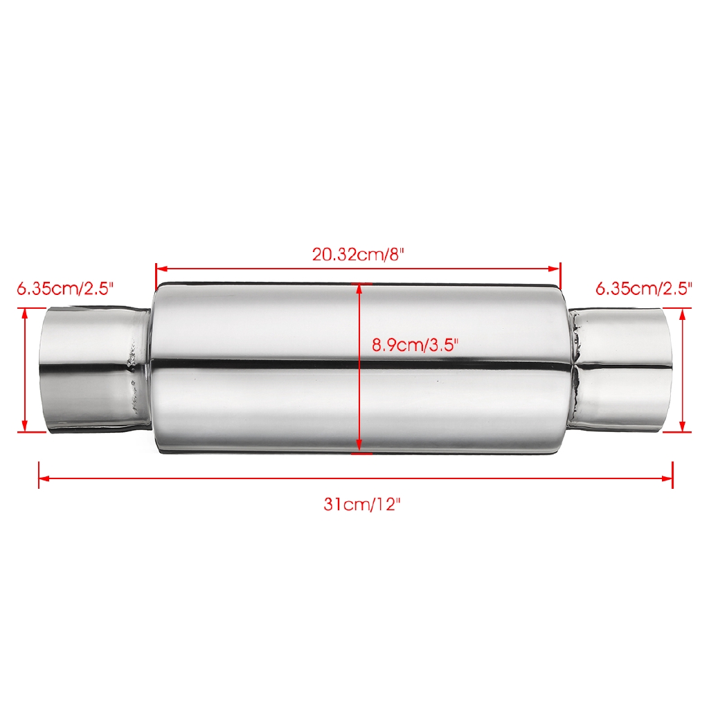 Universal Exhaust Silencer 6/" x 2.25/" x 16/" Resonator Muffler Stainless 304 Box