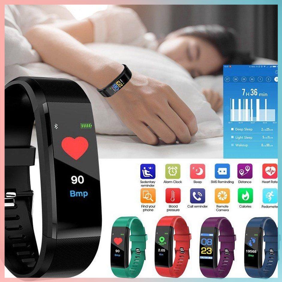 ⚡Hot⚡#115 Plus Sport Fitness Tracker Watch Waterproof Heart Rate Activity Monitor Durable Practical Smart Watch