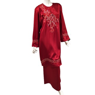 First Lady Embroidered Satin Baju Kurung XS  3XL Shopee 