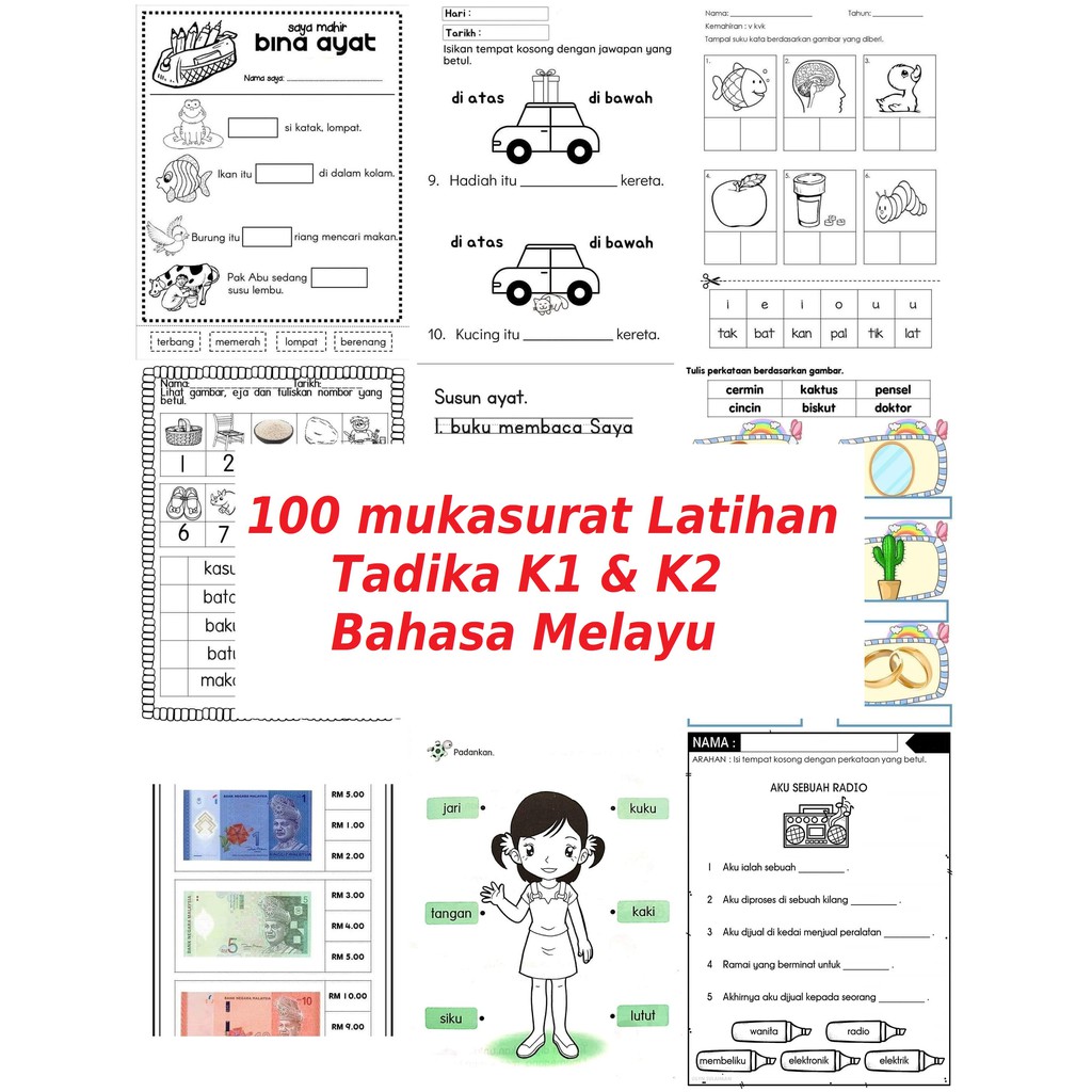 027 Bahasa Melayu Utk Tadika K1 K2 Umur 5 6 100 Latihan Shopee Malaysia