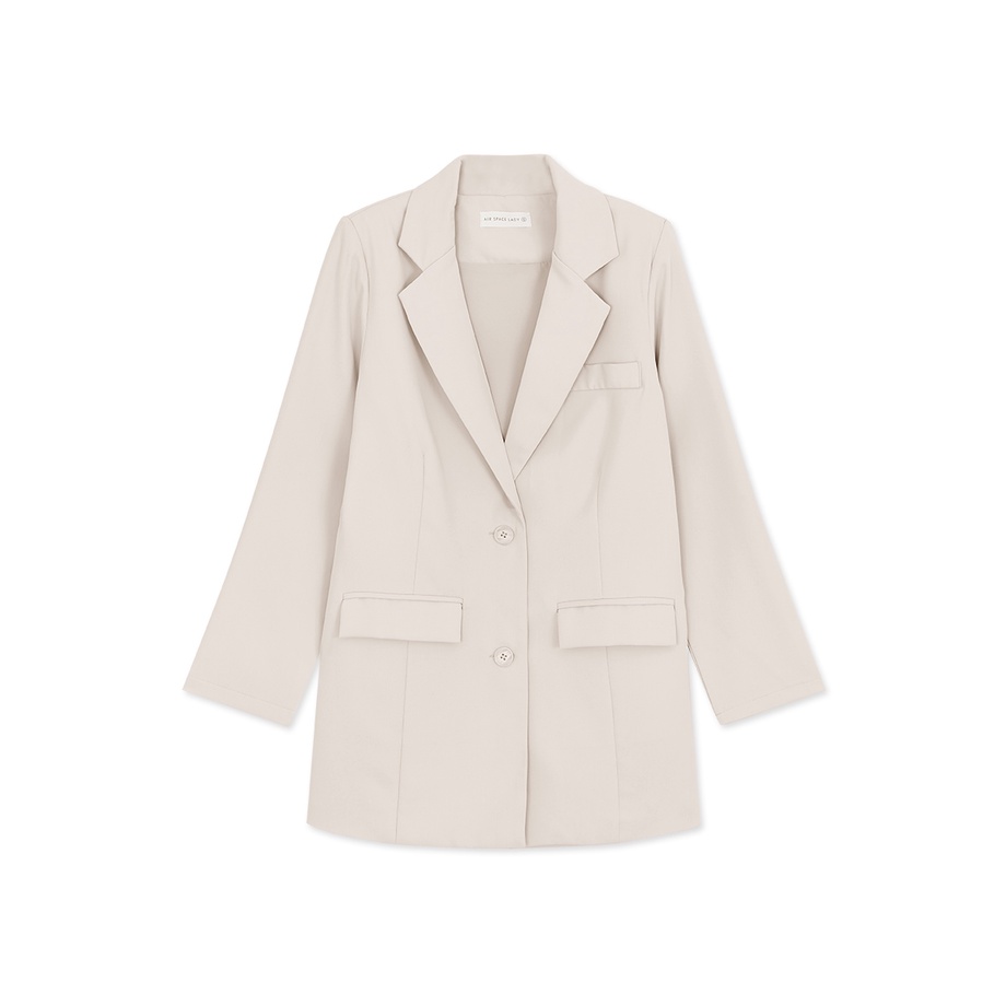 AIR SPACE Vigorous Back-Slit Suit Blazer(With Detachable Shoulder Pads)