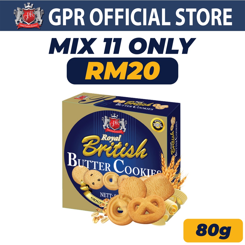 GPR Royal British Butter Cookies 80g Biscuit Biskut Wedding