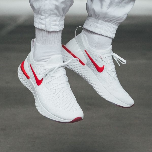 nike epic react white red