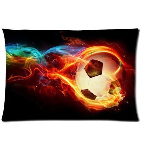 Novelty Cool Football Soccer Gifts Flaming Soccer Pillow Cover