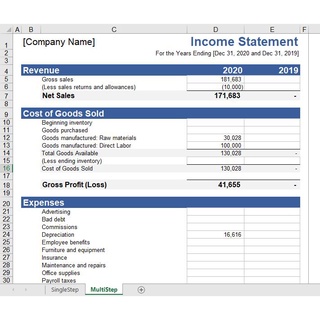 [#10] Income Statement Excel Template / Contoh Template Excel Penyata ...