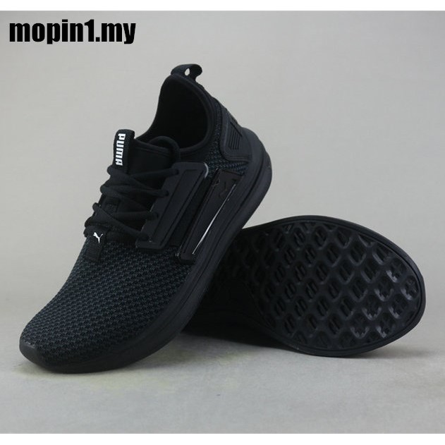 puma full black sports shoes