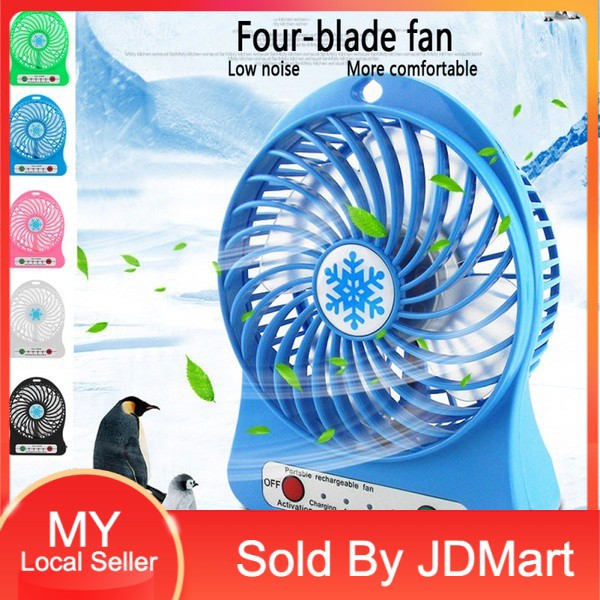 kipas kecil [Ready Stocks] Portable Rechargeable Mini Fan Kipas Angin Kecil Kipas Mini Strong Wind With LED