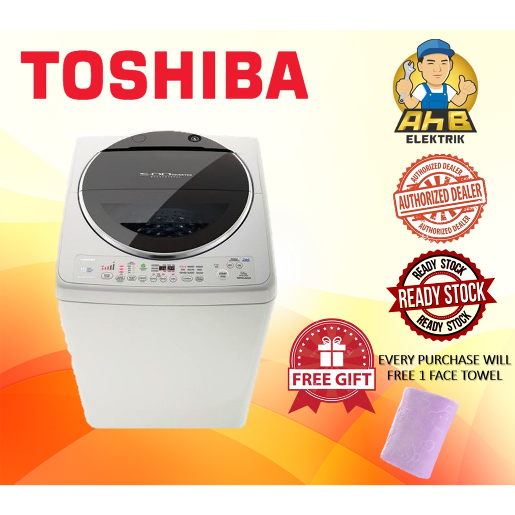 TOSHIBA SDD INVERTER 12KG WASHING MACHINE (AWDC1300) Shopee Malaysia