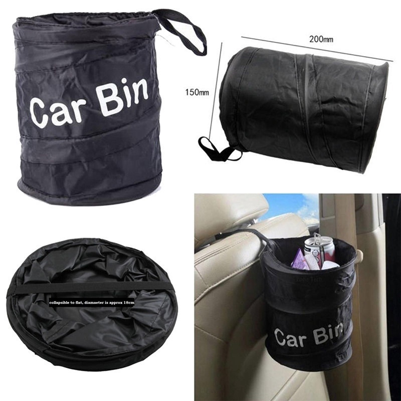Wastebasket Trash can Litter Container Car Auto Up Garbage Bin Bag Water 