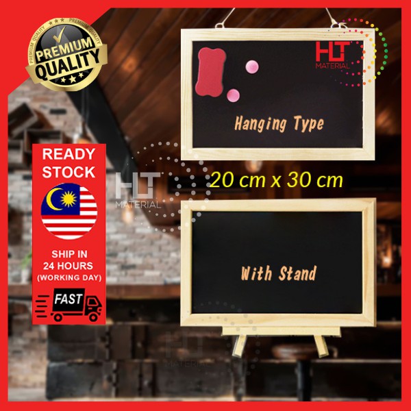 (Ready Stock at Malaysia) Pine Wood Magnetic Blackboard (20 cm x 30 cm) Wooden Framed Chalkboard Menu Board