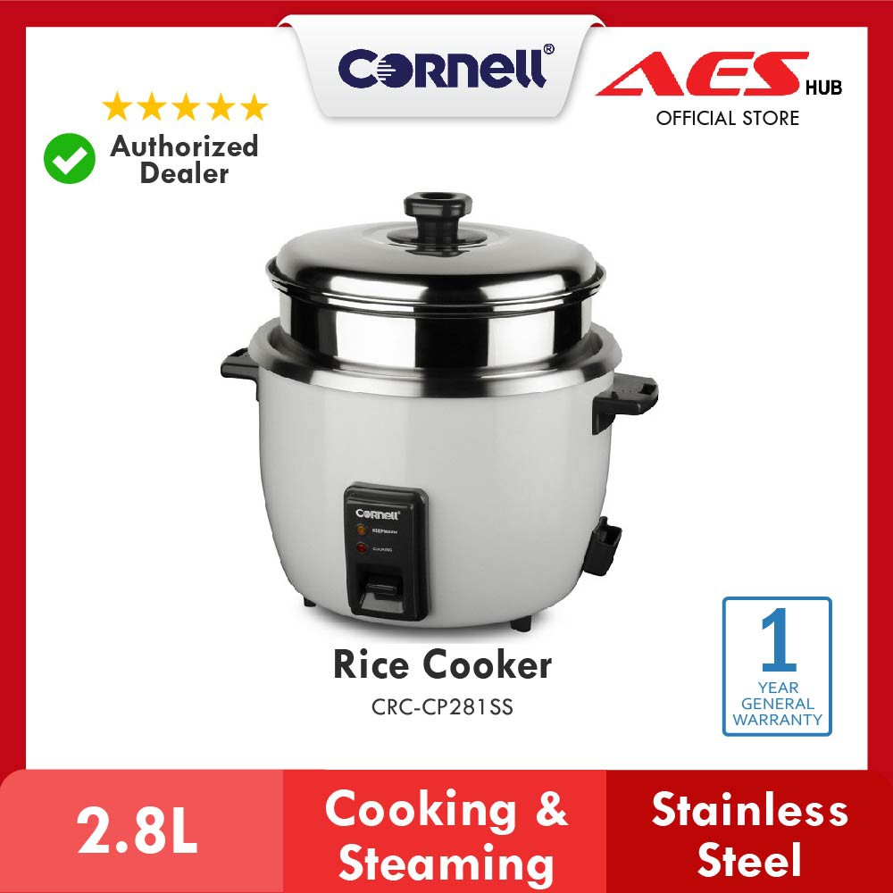 Cornell 2.8L Rice Cooker with Buffalo Stainless Steel Inner Pot / Periuk  Nasi / 电饭煲 / CRC-CP281SS