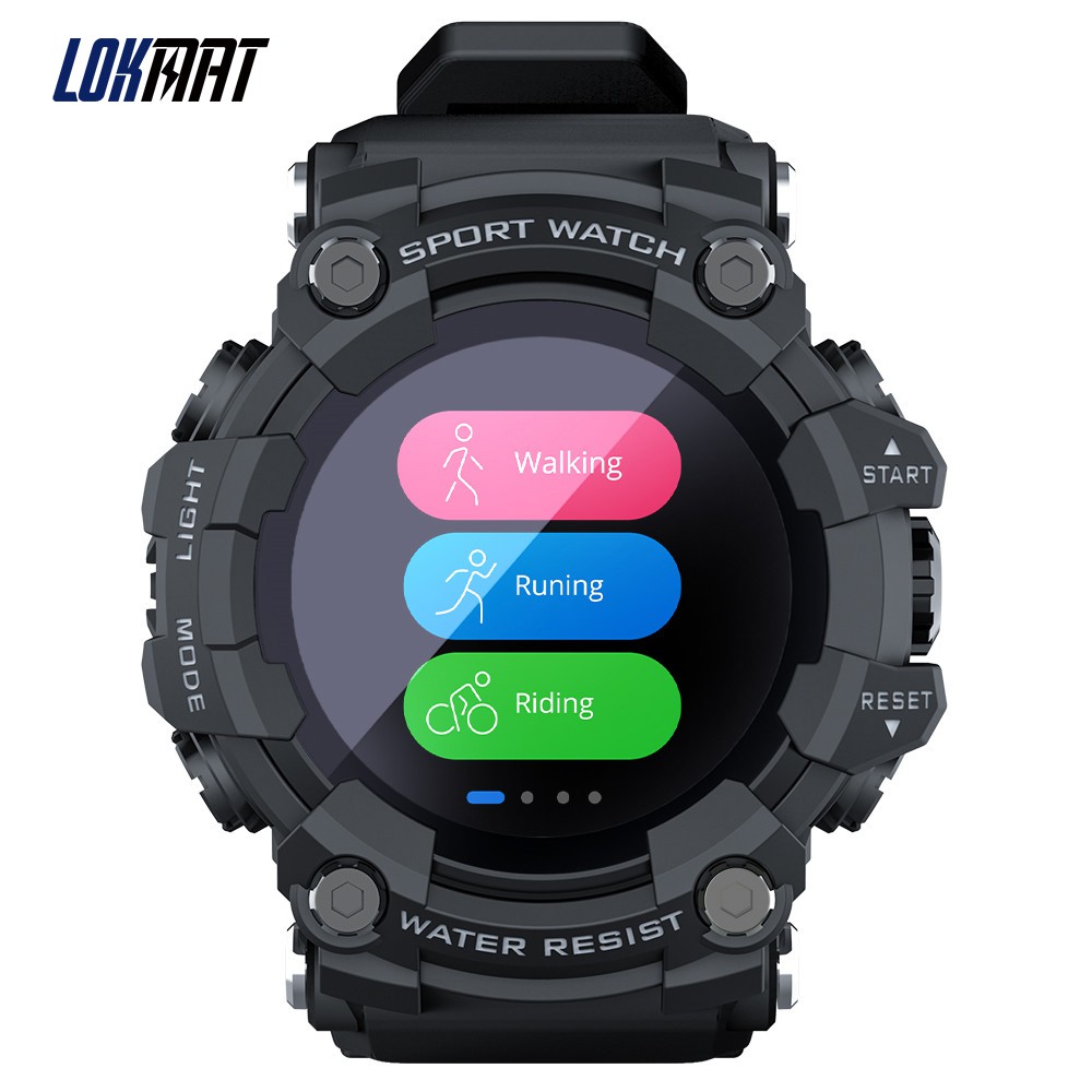 LOKMAT ATTACK 1.28 Touch Screen Sports Fitness Tracker Smart Watch Men Heart Rate Monitor Blood Pressure Smartwatchs