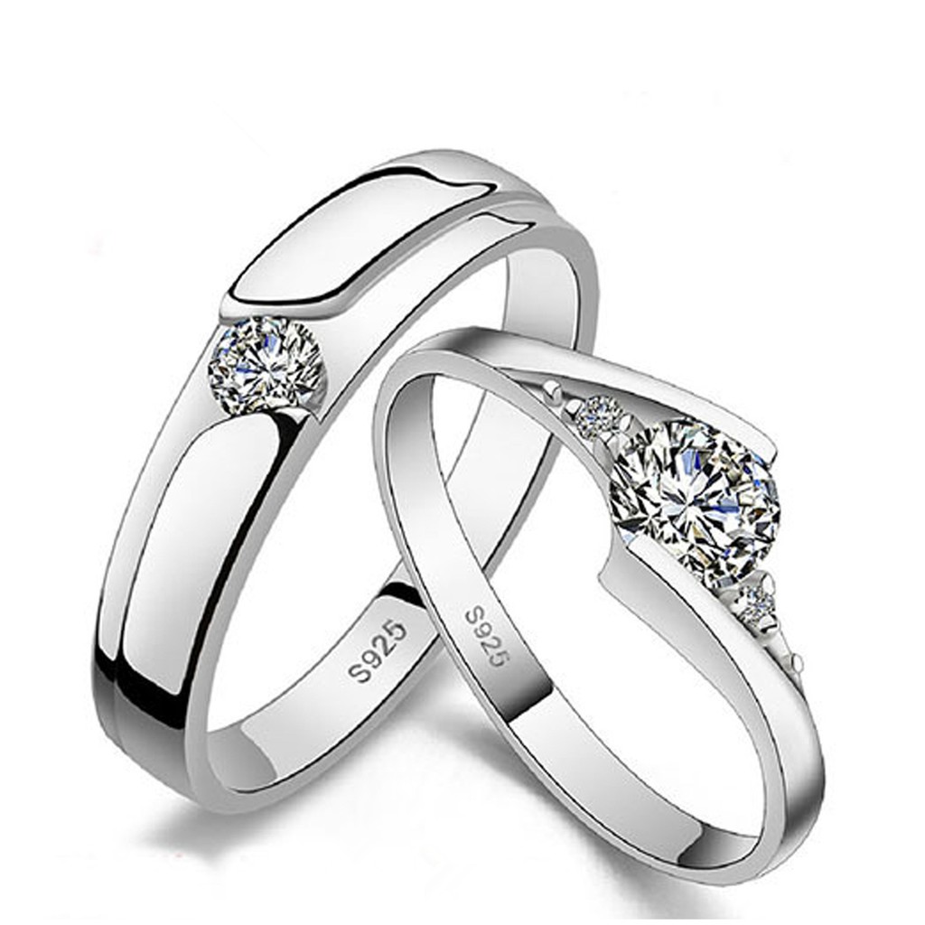 SSA 925 Silver Couple Rings Dropshipping Wedding Engagement Ring ...