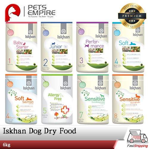 ISKHAN KOREAN DOG FOOD 6KG (SOFT SALMON,PERFORMANCE ,ALLERGY FREE
