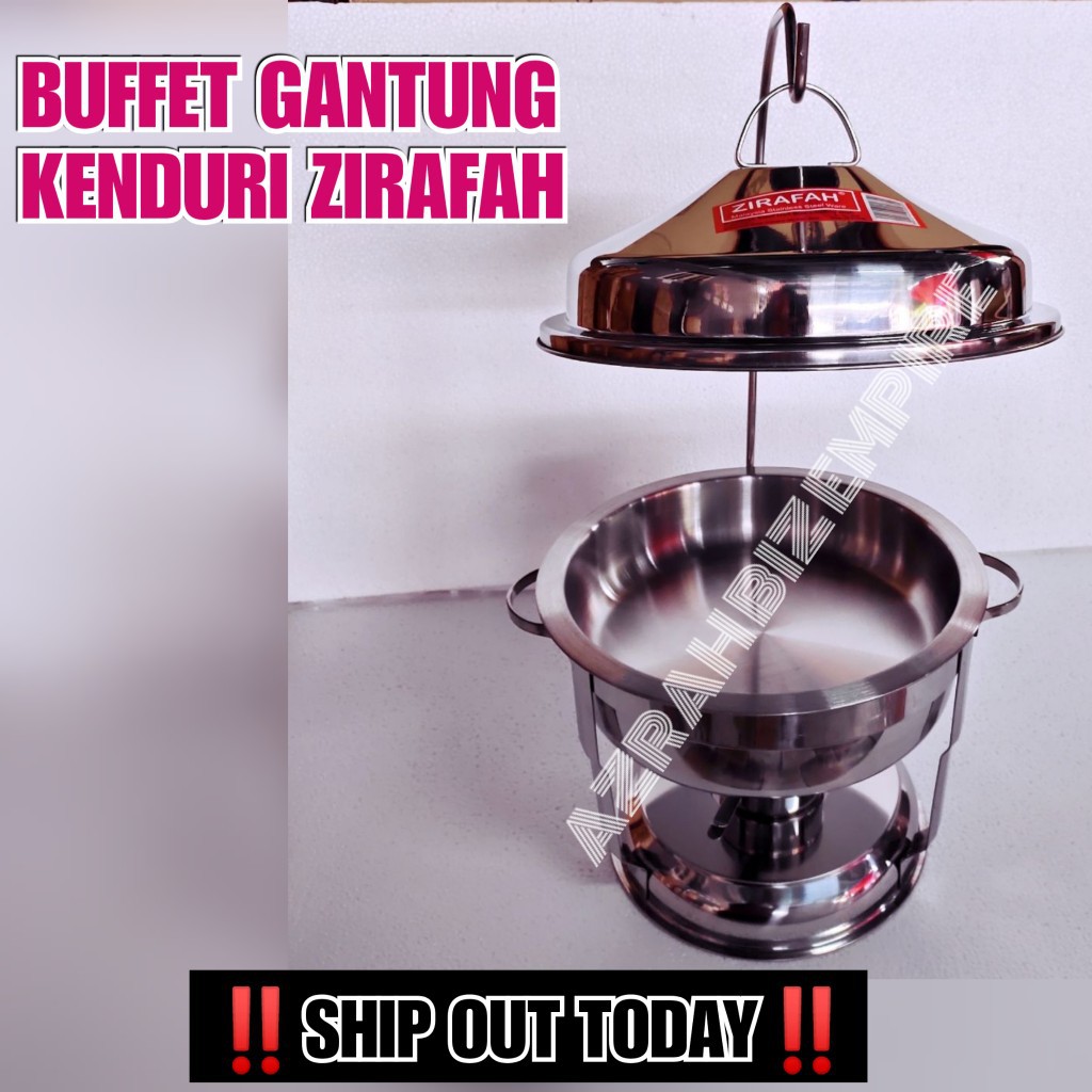 BIG SIZE! (31CM-42CM) BUFFET BULAT GANTUNG KENDURI ZIRAFAH FOOD WARMER / ELITE ROUND CHAFING DISH BUFFET SET JAMUAN