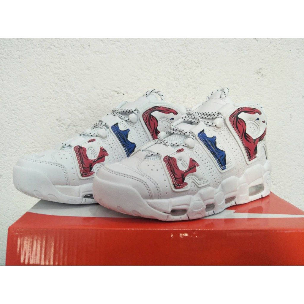 nike more uptempo white red