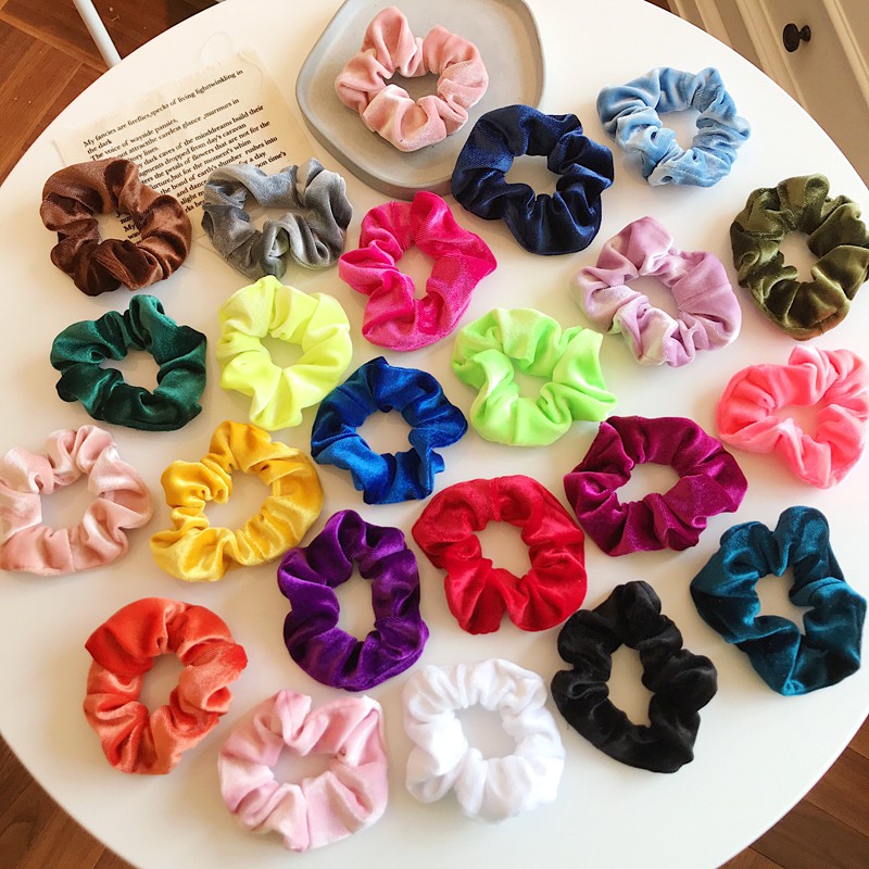 Velvet Hair Scrunchies Hair Bows Ties Rope Ponytail holder for women or girls