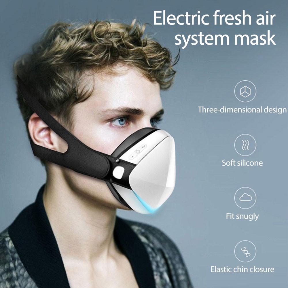 Mask Air Purifier 4-Ply Rechargeable Electric Wearable Respirator with ...