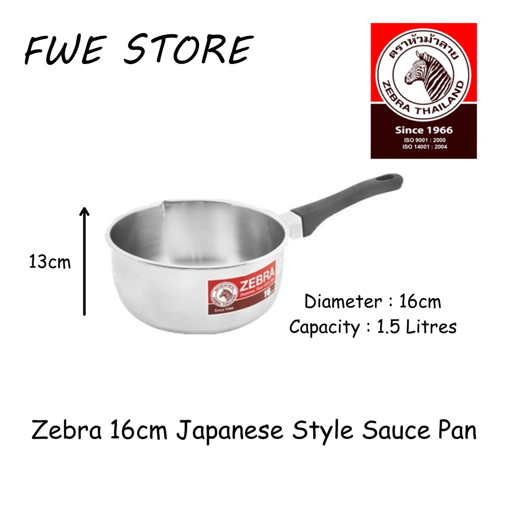 (100% Original) Zebra Stainless Steel 16cm Japanese Style Sauce Pan