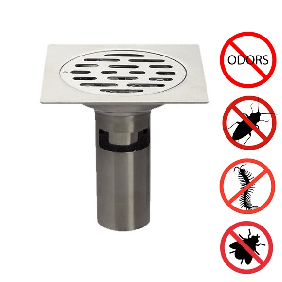 Floor Drain 10cm Traps 304 Stainless Steel Bathroom Shower Drain Cover
