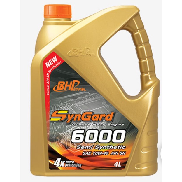 PETROL ENGINE OIL BHPetrol SynGard 6000 SAE 10W40 ENGINE OIL[4L