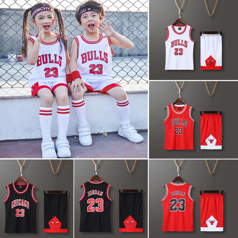 Chicago Bulls #23 James Basketball Jersey Set Kids Quick-drying Fashion Basket Ball Uniform Suit for Boys Girls Youth